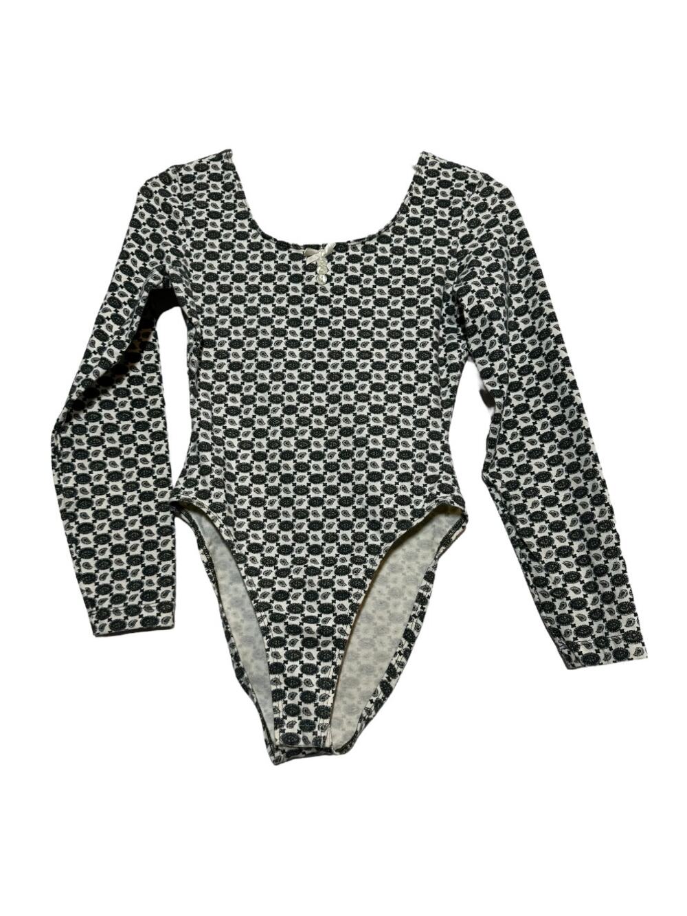 Vintage LA Movers Co-ord Set 80s Bodysuit Pants Paisley Pattern Green White S